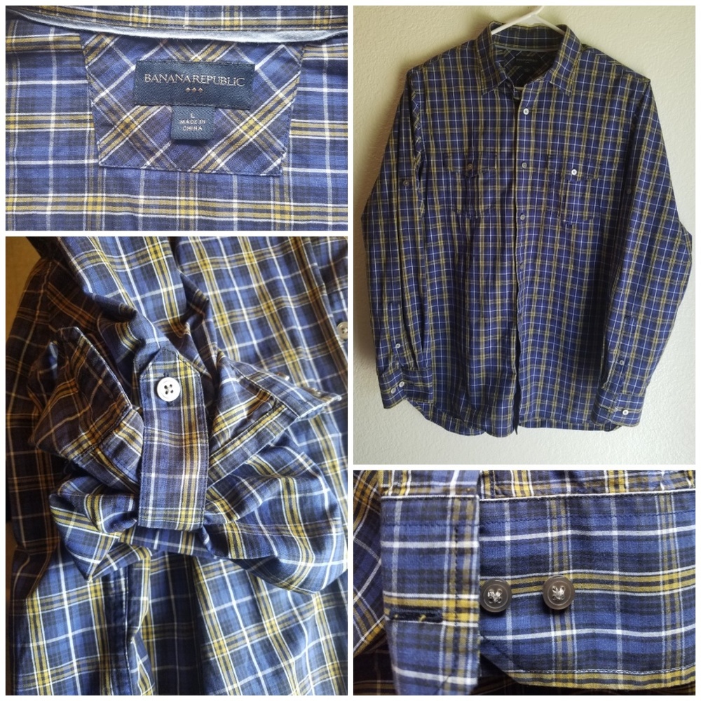 🎄SALE! Men's Banana Republic- Blue, Dress Shirt.